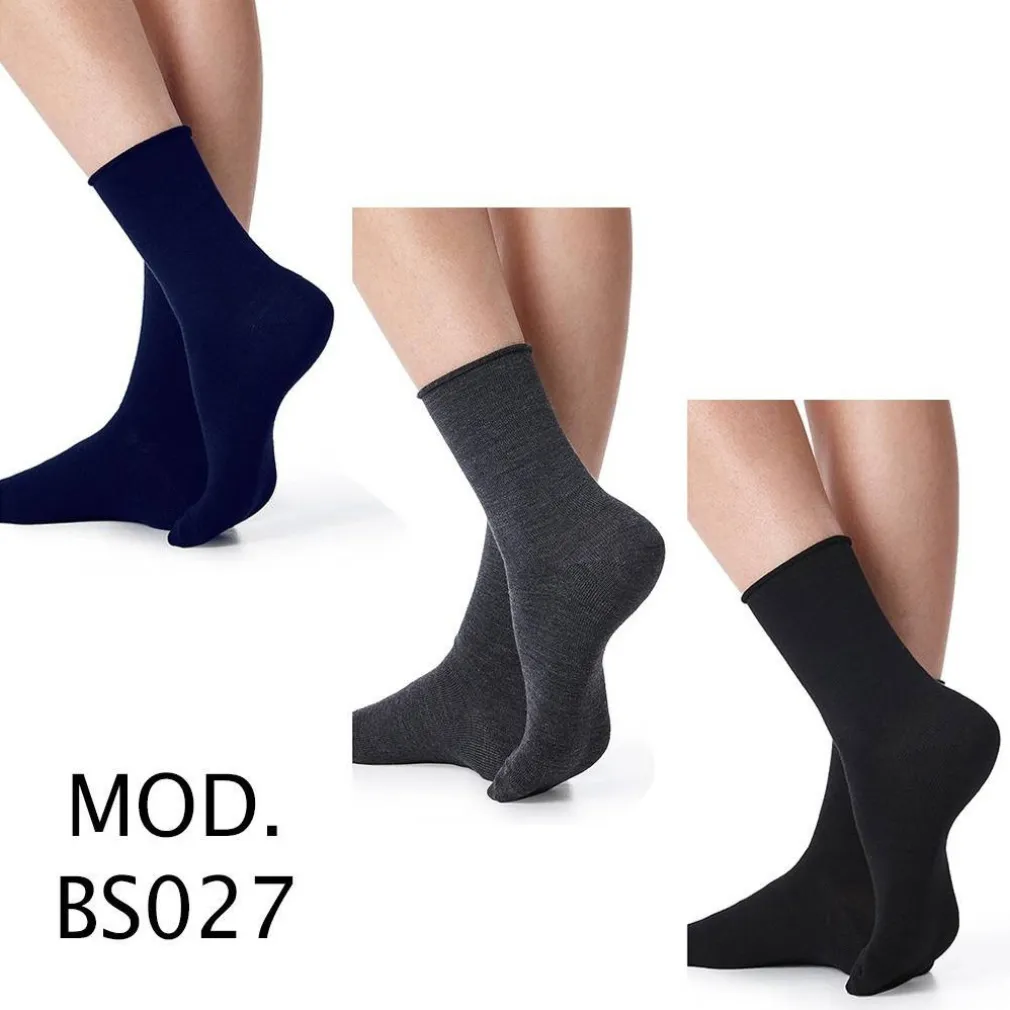 SET 12 PAIA DI CALZINI DA DONNA A MEZZA GAMBA TINTA UNITA TG 35-40 CALDO COTONE