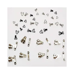 SET 24 PAIA UNCINELLI GANCETTI ACCIAIO NERO PER SARTA PANTALONI JEANS REGGISENO