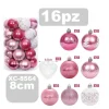 SET 16 PALLINE NATALIZIE DECORAZIONI 8 CM ADDOBBI PER ALBERO DI NATALE XC-8564
