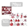 SET 78 PALLINE NATALIZIE DECORAZIONI 6 CM ADDOBBI PER ALBERO DI NATALE XC-8271