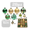 SET 28 PALLINE NATALIZIE DECORAZIONI 6 CM ADDOBBI PER ALBERO DI NATALE XC-8277