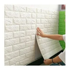 SET 2 PANNELLI MURO 3D ADESIVO PARETE PIASTRELLE MATTONELLE BIANCO PANNELLO 62684
