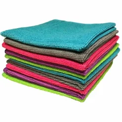SET 2 PANNI IN MICROFIBRA FATIGATI MULTIUSO STROFINACCI COLORI ASSORTITI 33X33CM