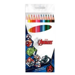 SET 12 PASTELLI MATITE COLORATE COLORI AVENGERS DISEGNO SCUOLA BAMBINI CANCELLERIA 955654