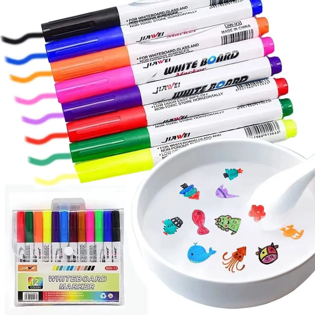 SET 12 PENNARELLI MAGICI PITTURA AD ACQUA PENNA GALLEGGIANTE LAVABILE BAMBINI