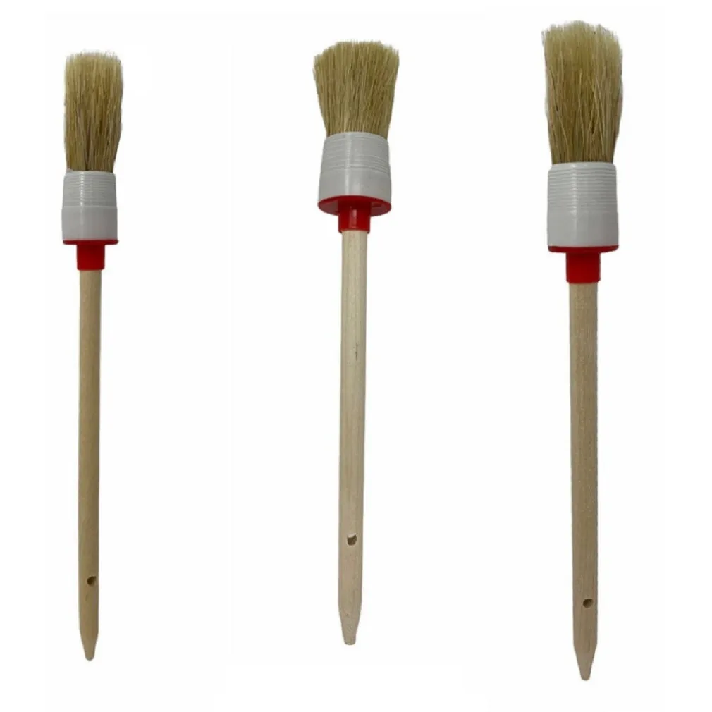 SET 3 PENNELLI A TESTA TONDA SETOLE NATURALI PER PITTURA VARIE DIMENSIONI 90299