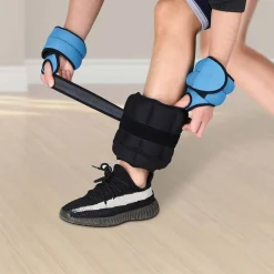 SET 2 PESI POLSI E CAVIGLIE 2,25 KG ALLENAMENTO PALESTRA AEROBICA FITNESS NERO