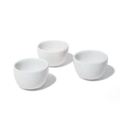 SET 3 PEZZI ANTIPASTIERA CIOTOLA CIOTOLE TONDO DIAMETRO 8.5CM BIANCO PORCELLANA