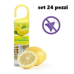 SET 24 PEZZI ANTITARMICO ANTI TARME PROFUMATO CON GANCIO DEODORANTE LIMONE