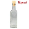 SET 12 PEZZI BOTTIGLIE BOTTIGLINE VETRO TRASPARENTE MARY CON TAPPO 60CC