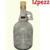 SET 12 PEZZI BOTTIGLIE BOTTIGLINE VETRO TRASPARENTE GALLONE CON TAPPO 750 CC