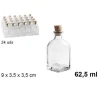 SET 24 PEZZI BOTTIGLIE BOTTIGLIETTE IN VETRO CON TAPPO IN SUGHERO 62,5 ML 105788