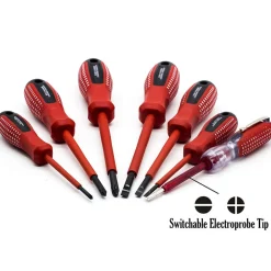 SET 7 PEZZI CACCIAVITI GIRAVITI ISOLATI CON MANICO IN GOMMA GRIP CON CERCAFASE