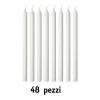 SET 48 PEZZI CANDELE BIANCHE LUNGHEZZA 19CM IN CERA NON PROFUMATE PER CANDELIERE