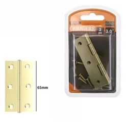 SET 2 PEZZI CERNIERE IN OTTONE PER PORTE MOBILI ARMADI SPORTELLI ANTE 65MM 69040