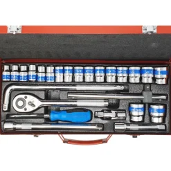 SET 25 PEZZI CHIAVI A BUSSOLA CON CRICCHETTO SOCKET 1/2" ACCESSORI