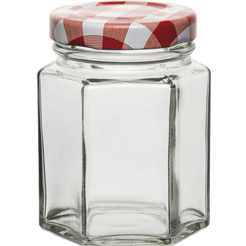 SET 12 PEZZI CONTENITORE BARATTOLO IN VETRO CON COPERCHIO BARATTOLINI 290ML