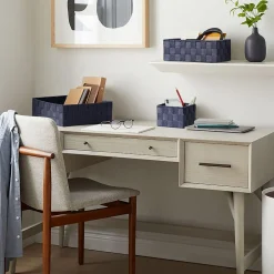 SET 4 PEZZI CONTENITORI BLU SCATOLA IN TESSUTO ORGANIZER PORTA OGGETTI 79064