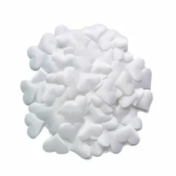 SET 50 PEZZI CUORI CUORICINI IN STOFFA DECORATIVI DECORAZIONE BIANCHI 2 CM