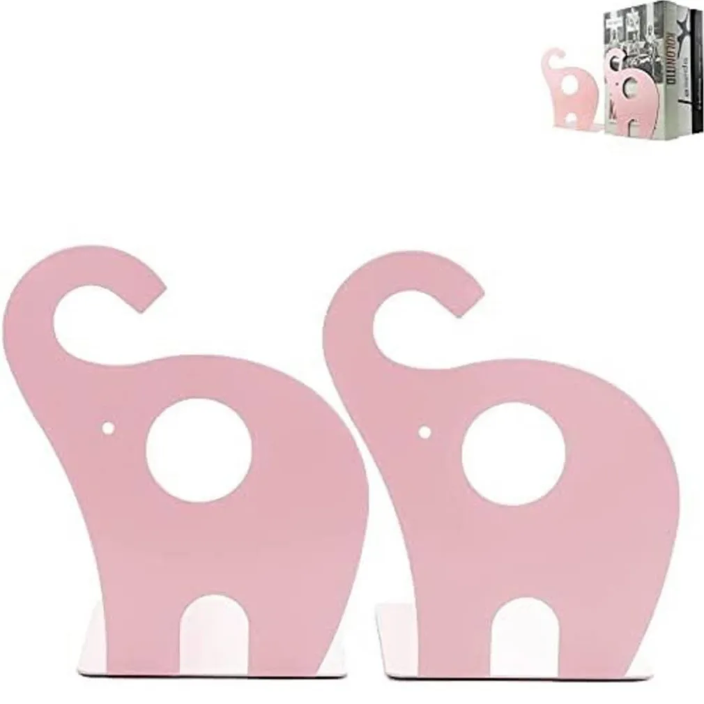 SET 2 PEZZI FERMALIBRI MOTIVO ELEFANTE IN FERRO PER BAMBINI LIBRI DA 19 X 12 CM