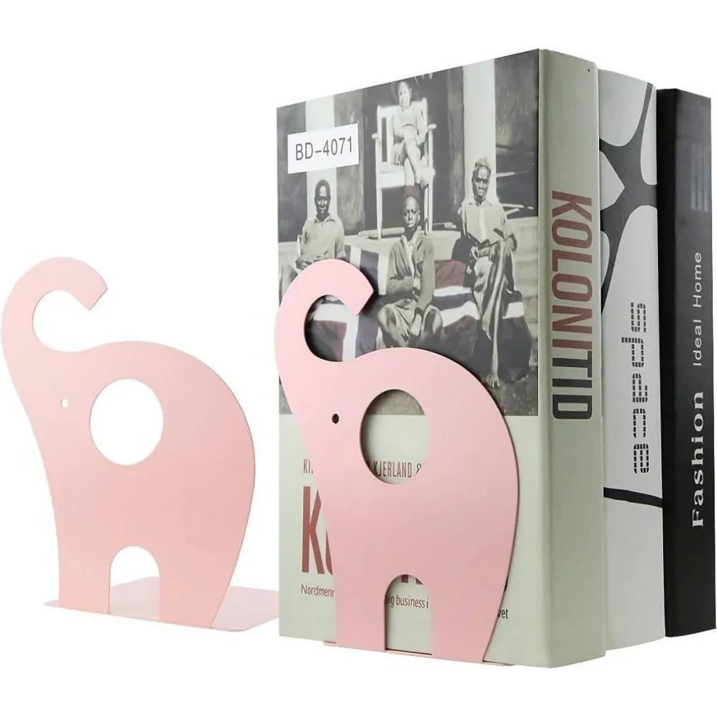 SET 2 PEZZI FERMALIBRI MOTIVO ELEFANTE IN FERRO PER BAMBINI LIBRI DA 19 X 12 CM