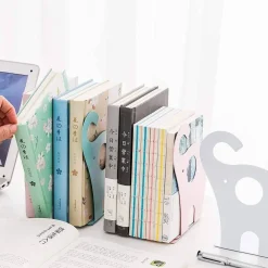 SET 2 PEZZI FERMALIBRI MOTIVO ELEFANTE IN FERRO PER BAMBINI LIBRI DA 19 X 12 CM