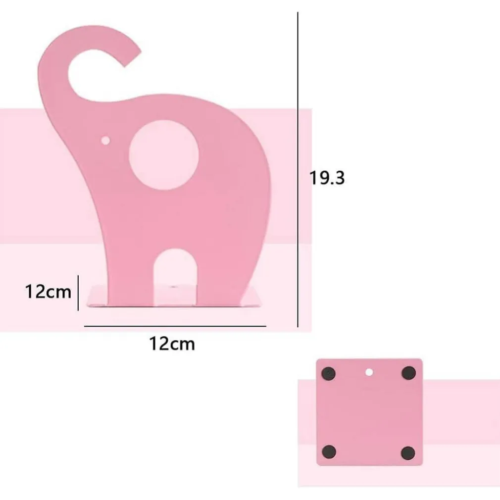 SET 2 PEZZI FERMALIBRI MOTIVO ELEFANTE IN FERRO PER BAMBINI LIBRI DA 19 X 12 CM