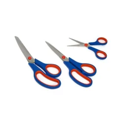 SET 3 PEZZI FORBICI DA CUCINA MULTIUSO IN ACCIAIO CON MANICO IN GOMMA ERGONOMICO