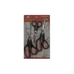 SET 3 PEZZI FORBICI DA CUCINA MULTIUSO IN ACCIAIO CON MANICO IN GOMMA ERGONOMICO