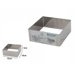 SET 12 PEZZI FORME FORMINA STAMPI PER DOLCI TORTE BISCOTTI QUADRATI 10X4CM 60412