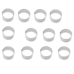 SET 12 PEZZI FORME FORMINA STAMPI PER DOLCI TORTE BISCOTTI ROTONDE 6 X 4CM 60416