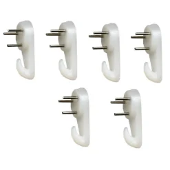 SET 6 PEZZI GANCI GANCIO PER QUADRI QUADRO DA PARETE IN NYLON CON CHIODINI 3 CM