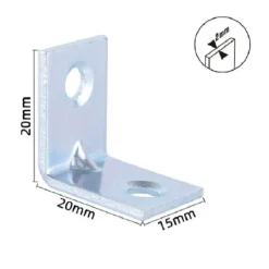 SET 4 PEZZI LASTRINE LASTRINA AD ANGOLO 20X20X15X2MM CON VITI PER MOBILI 57109