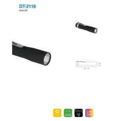 SET 2 PEZZI MINI TORCIA LED TASCABILE OTTIMO PER ESCURSIONI CAMPEGGIO DT-2118