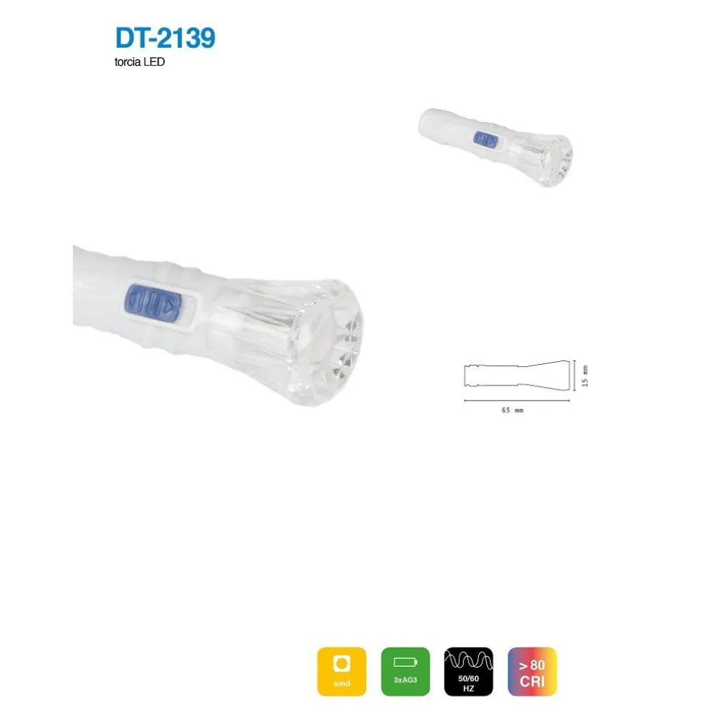 SET 4 PEZZI MINI TORCIA LED PORTACHIAVI TASCABILE RESISTENTE PORTATILE DT-2139