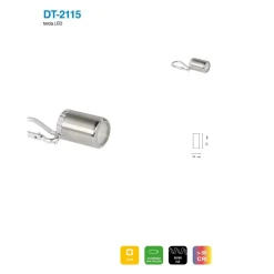 SET 2 PEZZI MINI TORCIA TORCE PORTACHIAVI A LED COB TASCABILE ALLUMINIO DT-2115