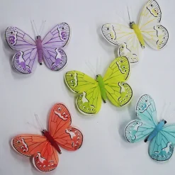 SET 6 PEZZI MOLLETTA MOLLETTINA FARFALLA 10CM FARFALLE BOMBONIERE BIGLIETTI