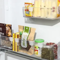 SET 4 PEZZI ORGANIZZATORI DIVISORI SCOMPARTI IN PLASTICA PER FRIGORIFERO CUCINA