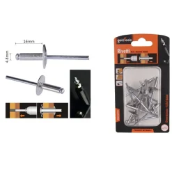 SET 11 PEZZI RIVETTI RIVETTO 4.8 X 16 MM ACCESSORI BRICOLAGE FERRAMENTA 94982