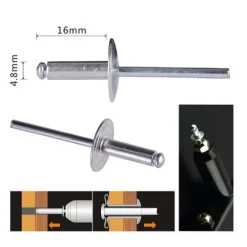 SET 11 PEZZI RIVETTI RIVETTO 4.8 X 16 MM ACCESSORI BRICOLAGE FERRAMENTA 94982