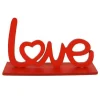 SET 2 PEZZI SCRITTA LEGNO LOVE 9,5 CM ROSSA DECORAZIONE REGALO PER SAN VALENTINO