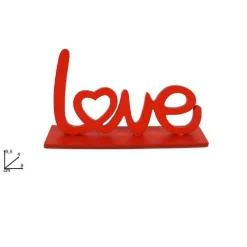 SET 2 PEZZI SCRITTA LEGNO LOVE 9,5 CM ROSSA DECORAZIONE REGALO PER SAN VALENTINO