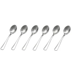 SET 6 PEZZI SERVIZIO CUCCHIAINI DA TE CAFFÈ GELATO ZUCCHERO POSATE IN ACCIAIO