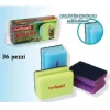 SET 36 PEZZI SPUGNA LAVAGGIO PIATTI PENTOLE 2 IN 1 COLORATE CUCINA ABRASIVE
