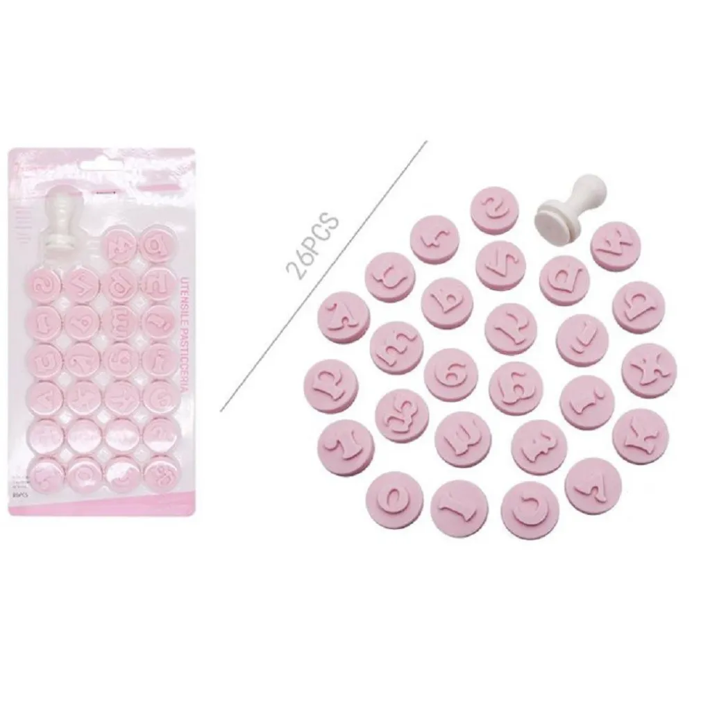 SET 26 PEZZI STAMPINI STAMPI A LETTERE MINUSCOLE PER DOLCI PASTA BISCOTTI 99027