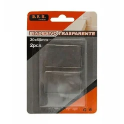 SET 2 PEZZI STRISCE GOMMINI BIADESIVO TRASPARENTE PROTEZIONE CASA 30X50MM 66102