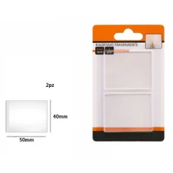 SET 2 PEZZI STRISCE GOMMINI BIADESIVO TRASPARENTE PROTEZIONE CASA 40X50MM 66103