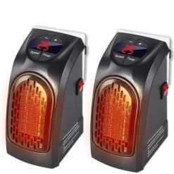 SET 2 PEZZI STUFA ELETTRICA 400W RISCALDAMENTO PORTATILE SPINA PRESA ELETTRICA