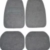 SET 4 PEZZI TAPPETINI TAPPETINO MOQUETTE GRIGIO TESSUTO AUTO ANTISCIVOLO