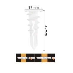 SET 8 PEZZI TASSELLI IN PLASTICA TASSELLO FISCHER FISSAGGIO VITI 17X42 MM 57185